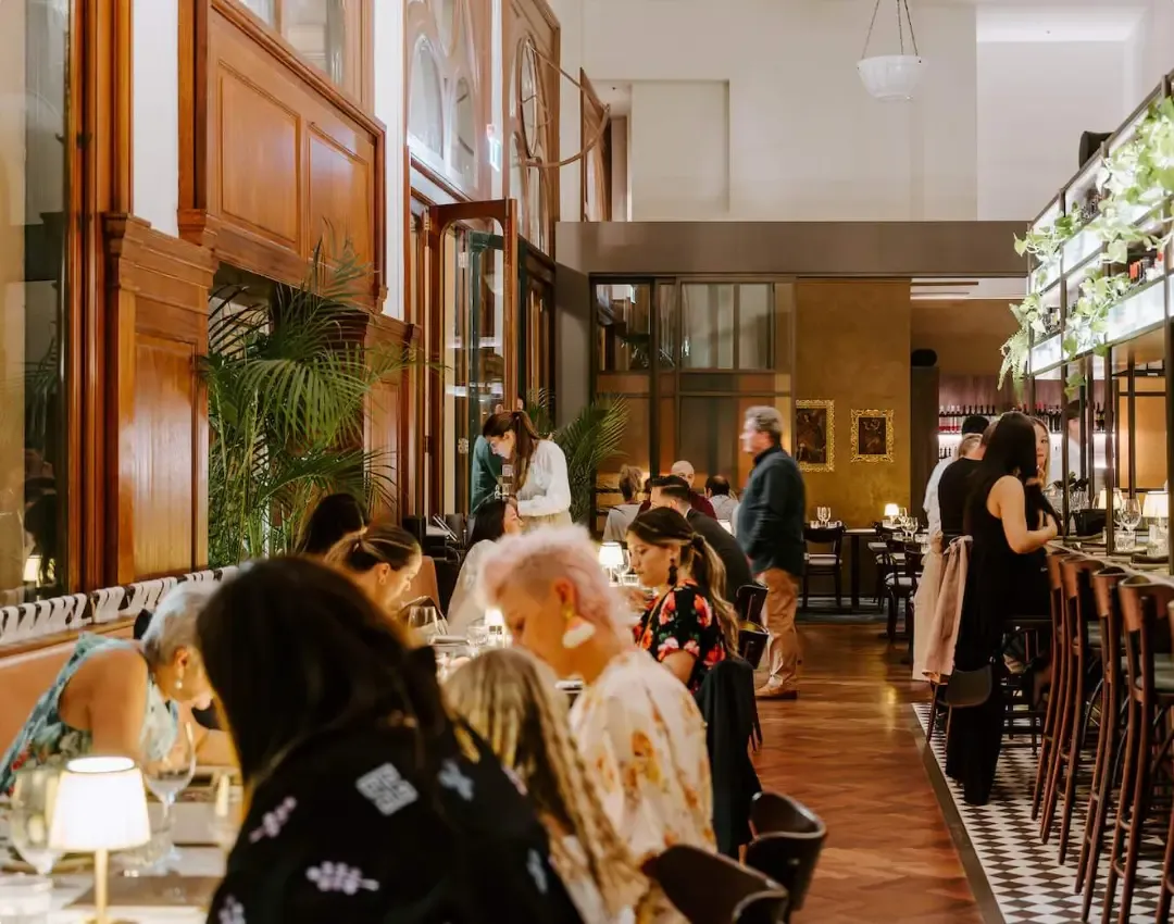 Diners at a busy Australian restaurant